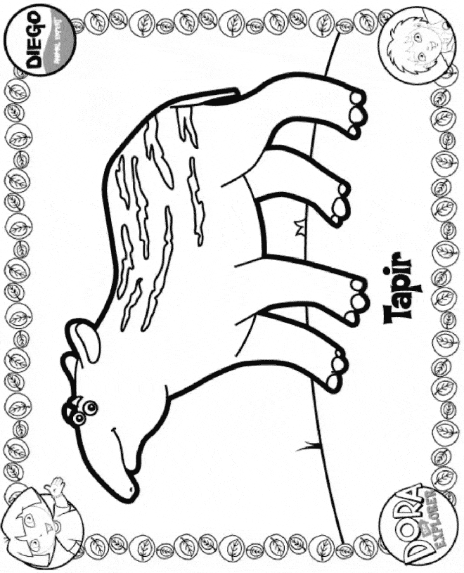 tapir and juvenile coloring pages - photo #14