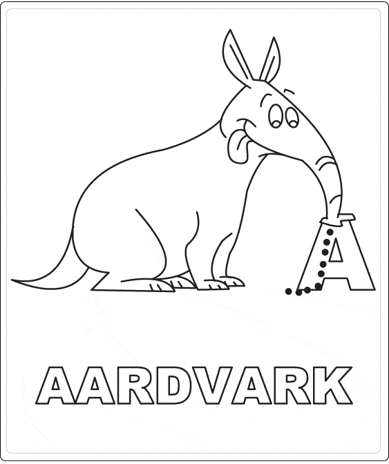 aardvark coloring page - Animals Town - animals color sheet - aardvark