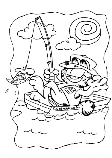 fishing coloring page